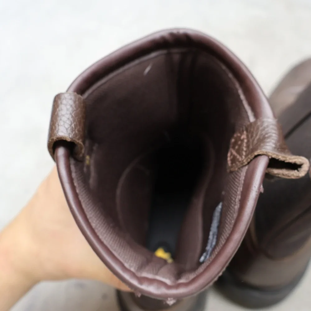 Hermand Survivors Mens 8.5 Work Boots Brown Bay II Leather Safety Toe Utility